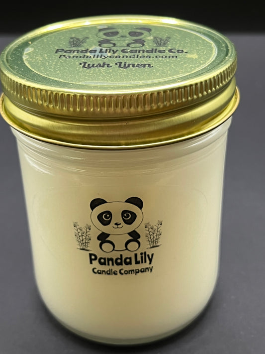 Lush Linen (Soy Wax) Candle - 8oz - Panda Lily Candle Company