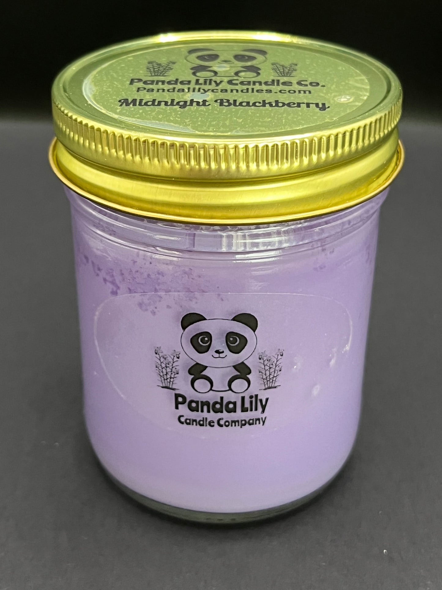 Midnight Blackberry (Soy Wax) Candle -8 oz - Panda Lily Candle Company