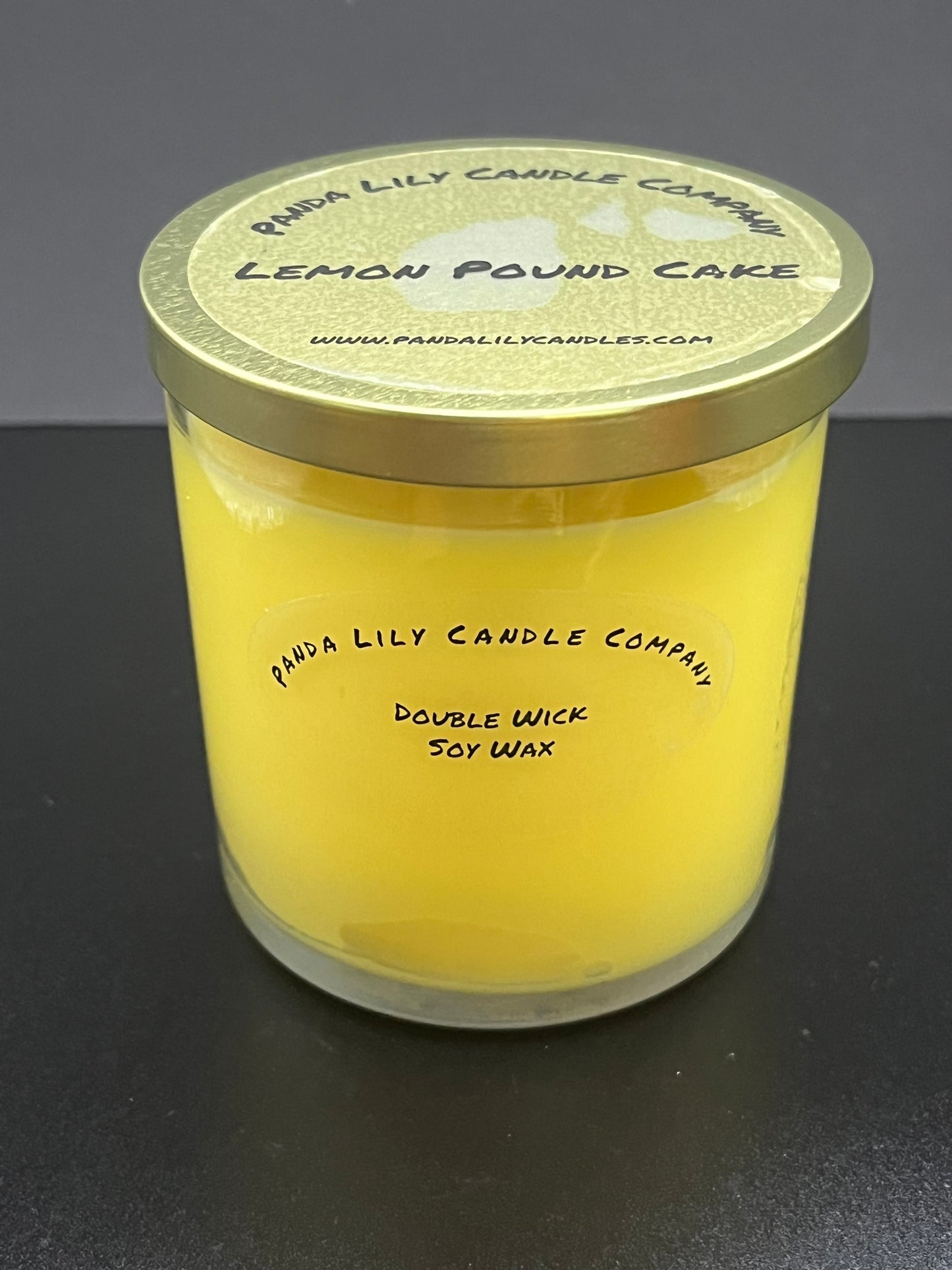 Lemon Pound Cake (Double Wick Soy Wax) Candle -12 oz - Panda Lily Candle Company