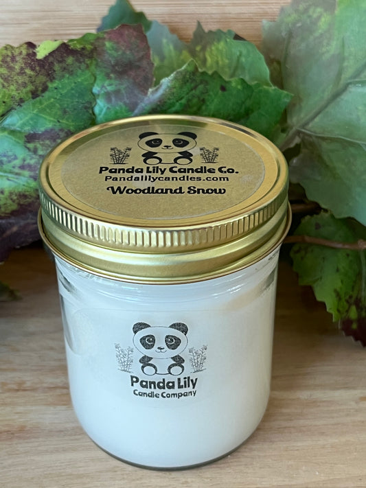 Woodland Snow (Soy Wax) Candle -8oz - Panda Lily Candle Company